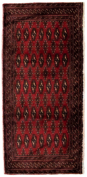 Turkaman-tæppe - 130 x 60 cm - rød