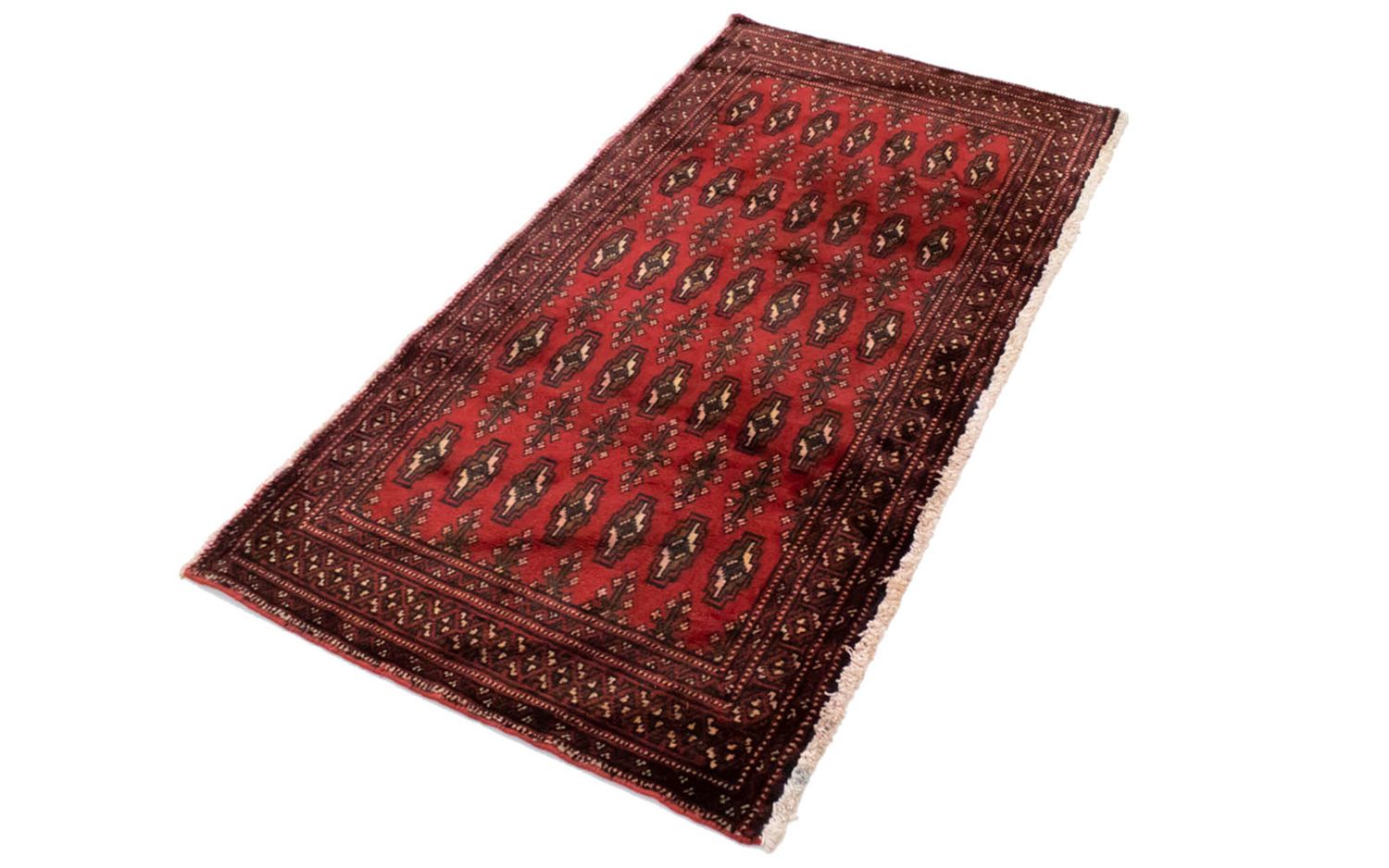Turkaman-tæppe - 130 x 60 cm - rød