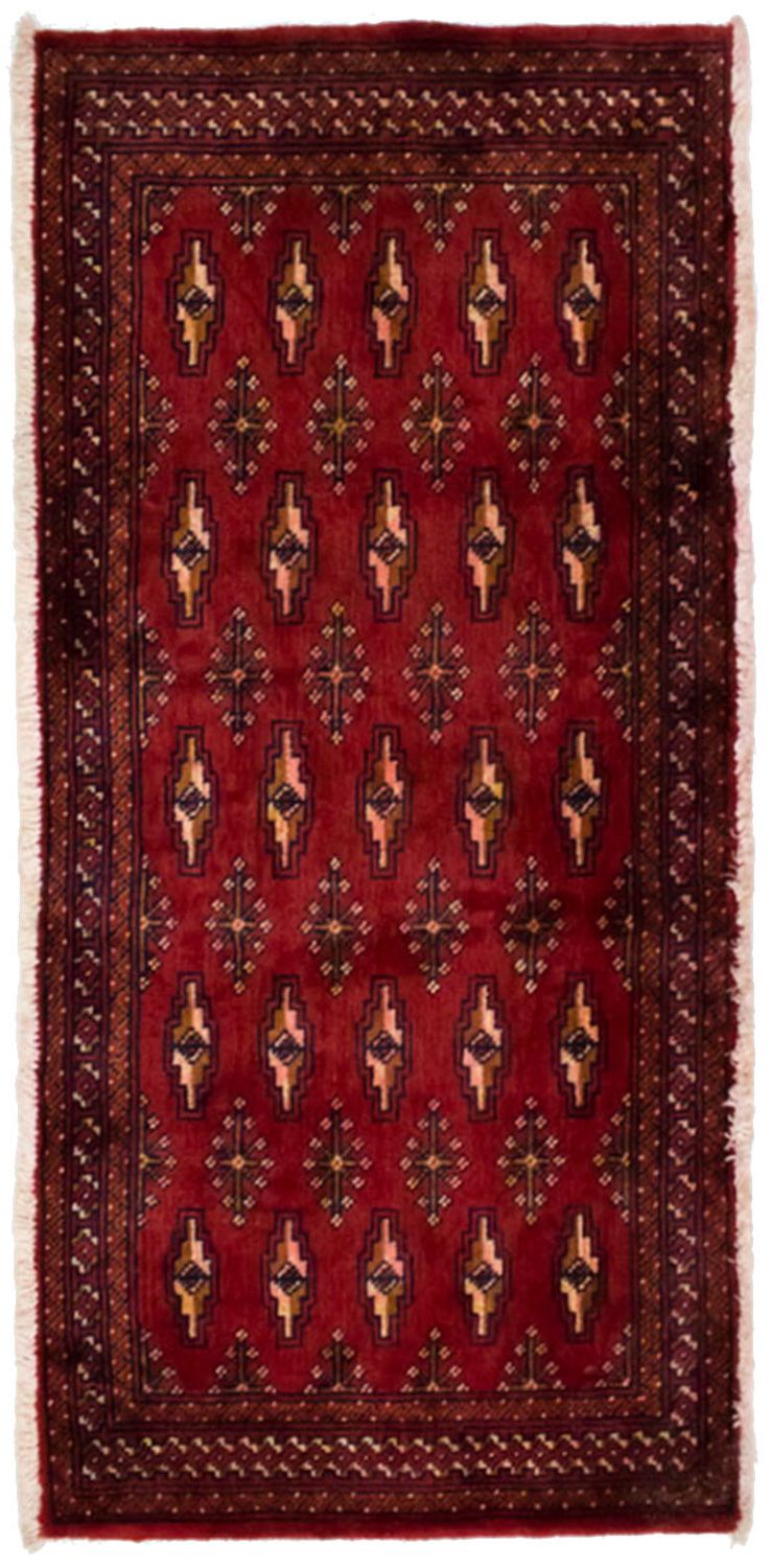 Turkaman-tæppe - 130 x 60 cm - rød