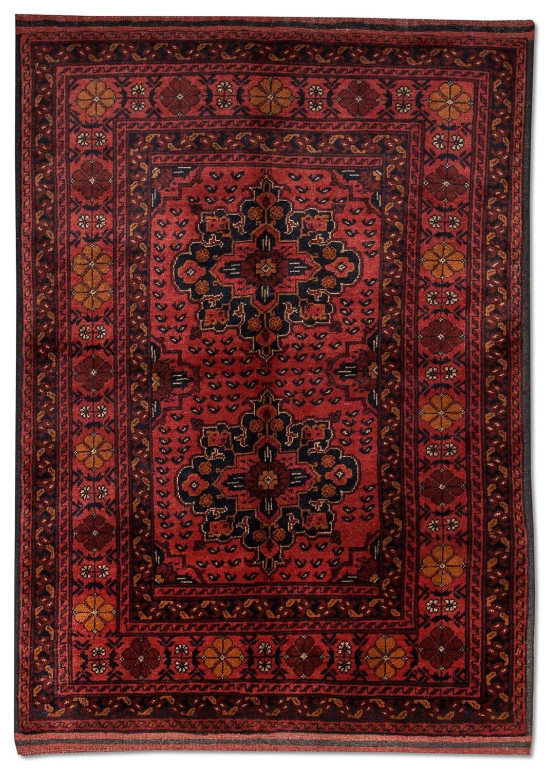Afghansk tæppe - Kunduz - 138 x 96 cm - rød