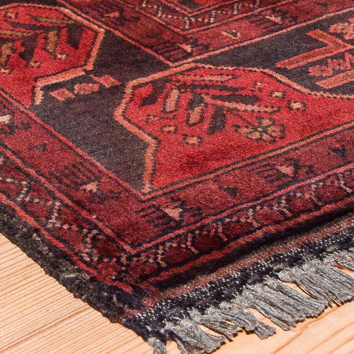 Afghansk tæppe - Kunduz - 138 x 96 cm - rød