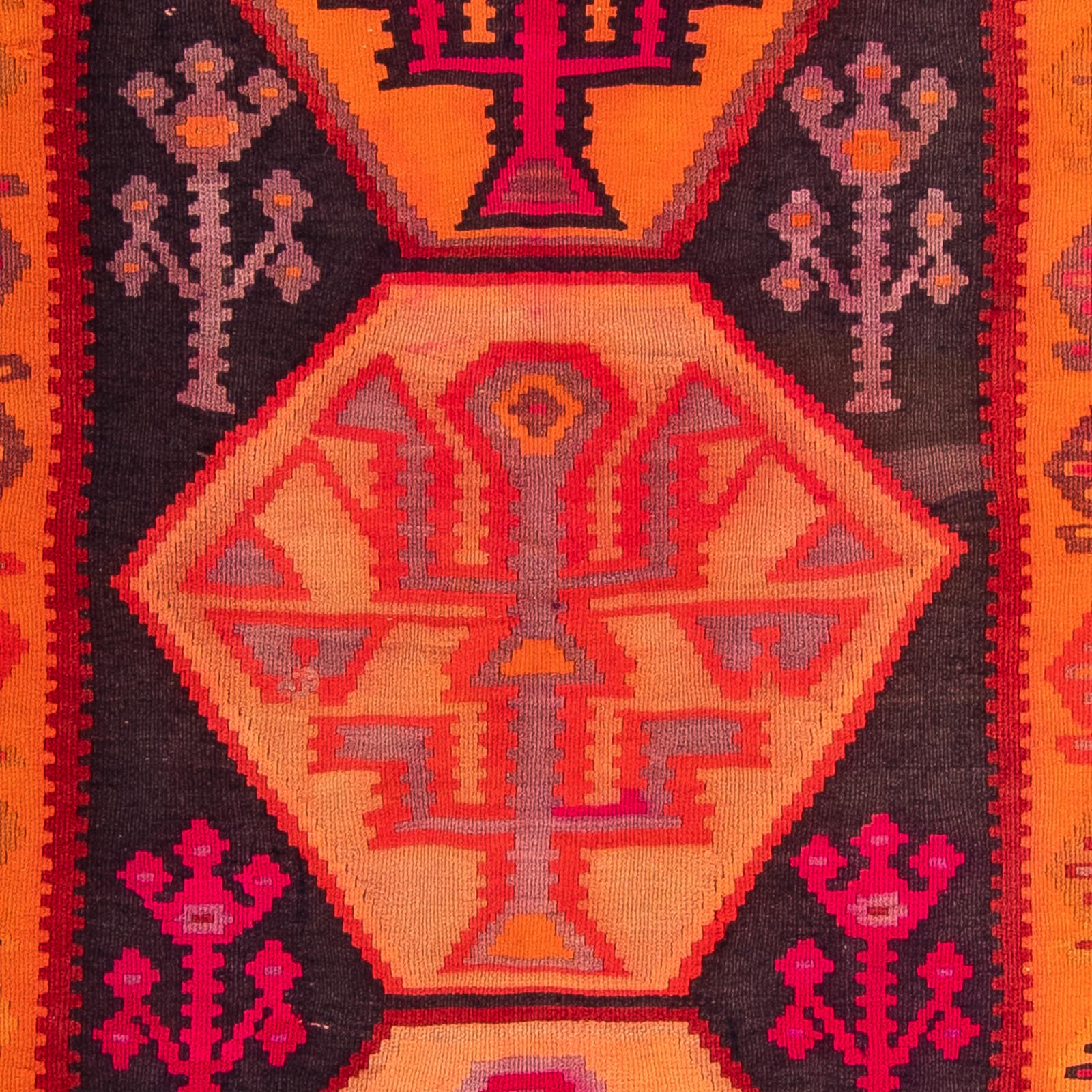 Løber Kelim-tæppe - gammelt - 360 x 140 cm - flerfarvet