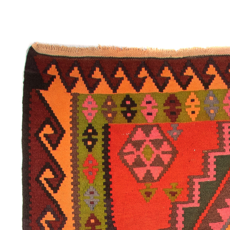 Løber Kelim-tæppe - gammelt - 330 x 155 cm - flerfarvet