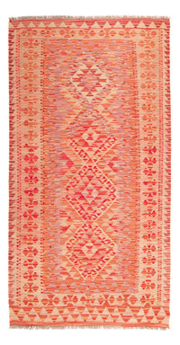 Kelim Carpet - Splash - 185 x 101 cm - lysrød
