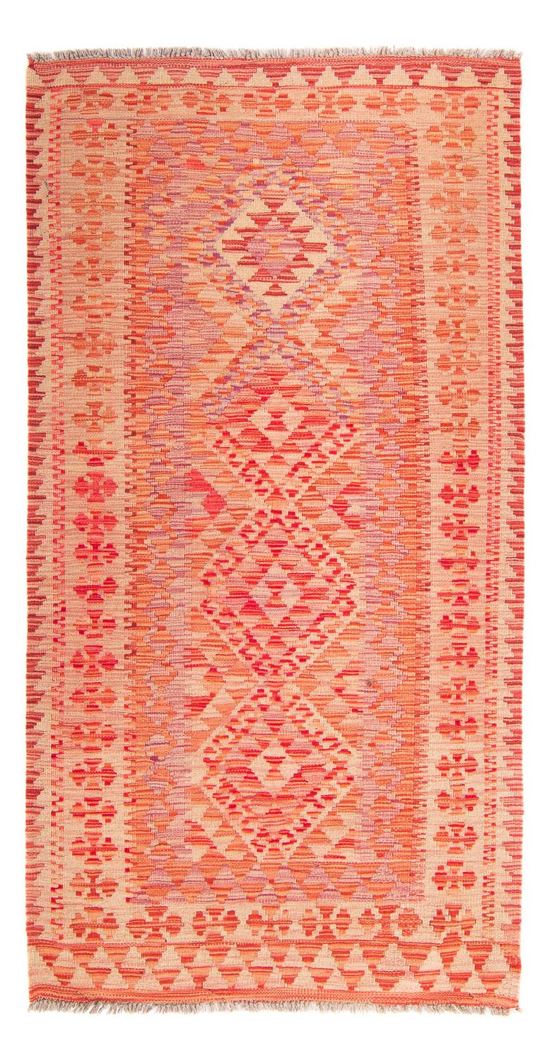 Kelim Carpet - Splash - 185 x 101 cm - lysrød