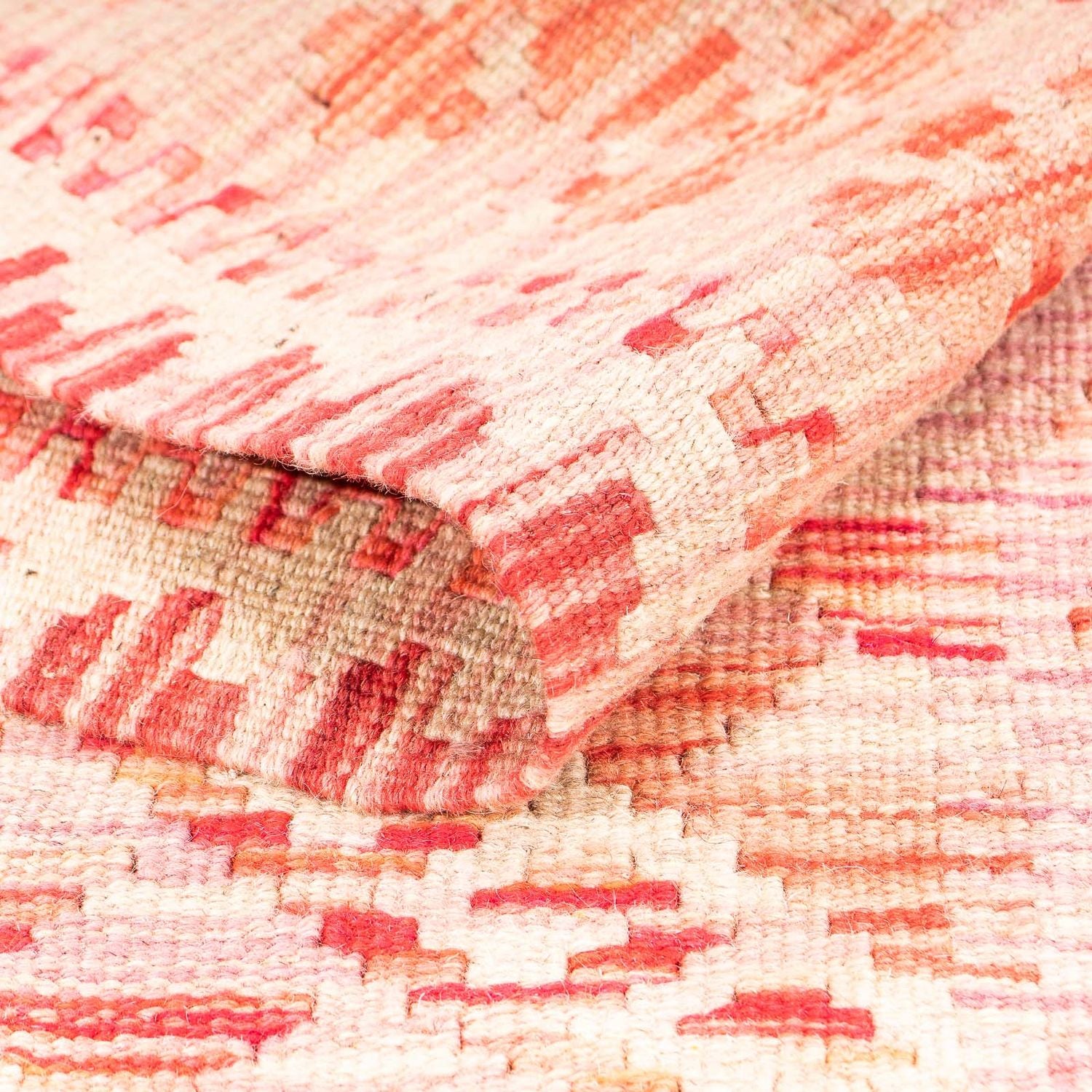Kelim Carpet - Splash - 185 x 101 cm - lysrød