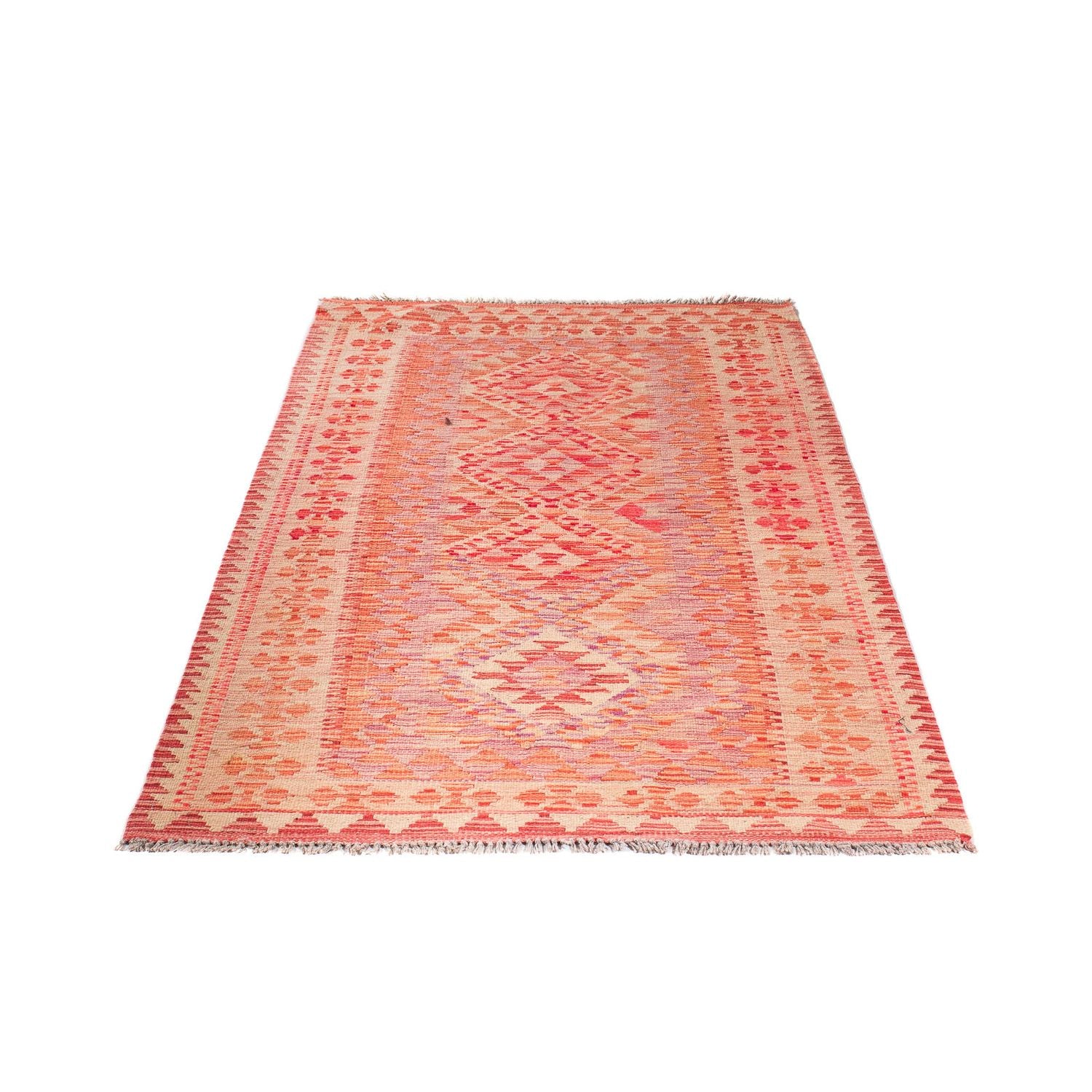 Kelim Carpet - Splash - 185 x 101 cm - lysrød