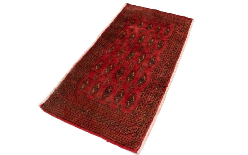 Turkaman-tæppe - 130 x 60 cm - rød