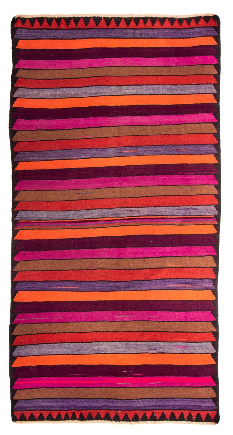 Kelim-tæppe - gammelt - 340 x 190 cm - flerfarvet