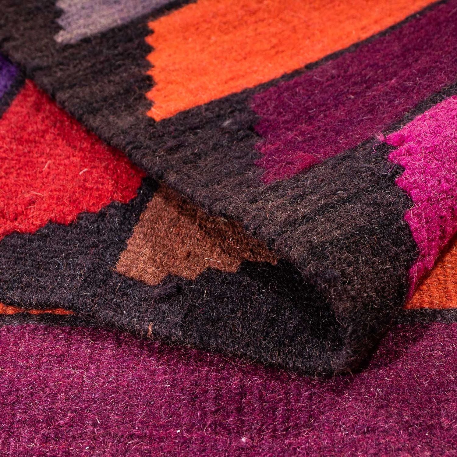 Kelim-tæppe - gammelt - 340 x 190 cm - flerfarvet