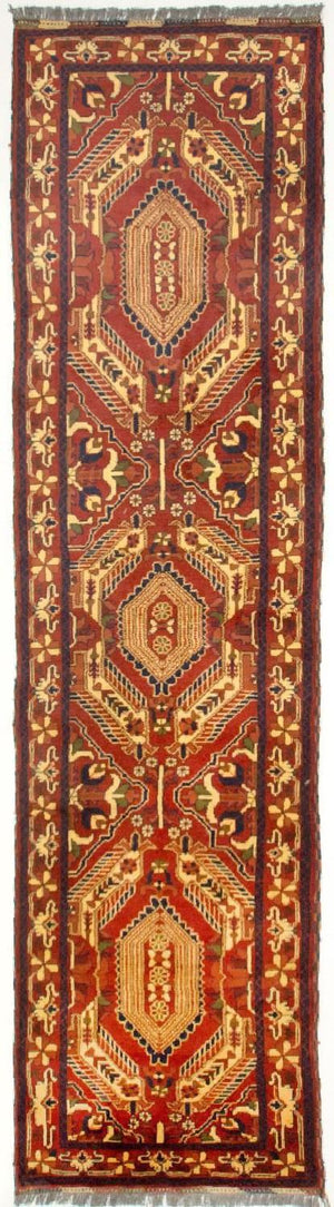 Løber Afghansk tæppe - Hatshlu - 307 x 83 cm - rød