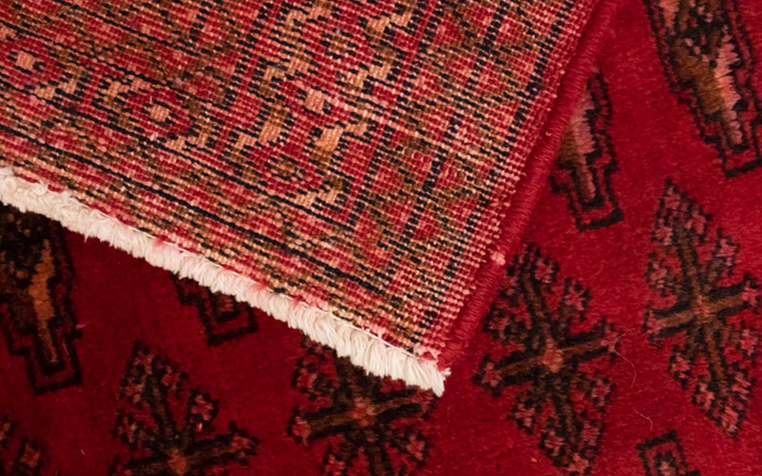 Turkaman-tæppe - 130 x 60 cm - rød