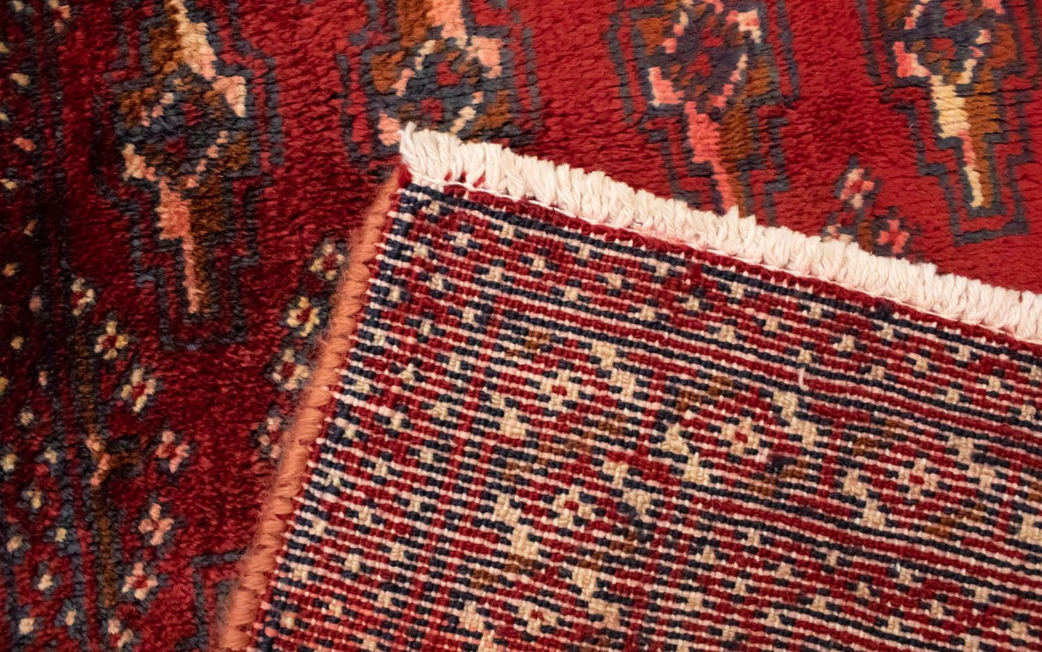 Turkaman-tæppe - 130 x 60 cm - rød