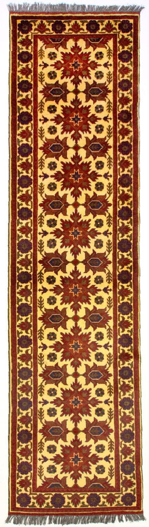 Løber Afghansk tæppe - Hatshlu - 304 x 80 cm - rød