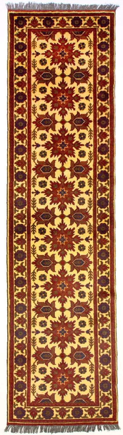 Løber Afghansk tæppe - Hatshlu - 304 x 80 cm - rød