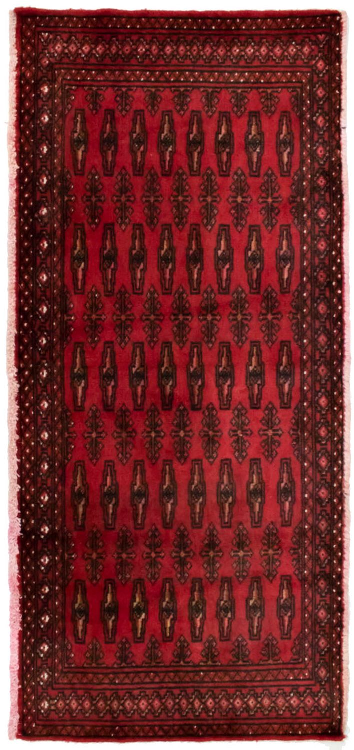 Turkaman-tæppe - 130 x 60 cm - rød