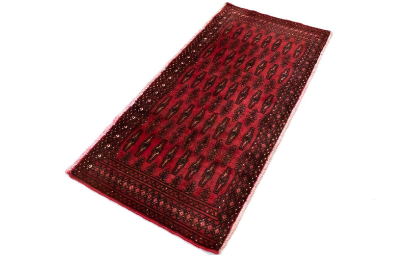 Turkaman-tæppe - 130 x 60 cm - rød