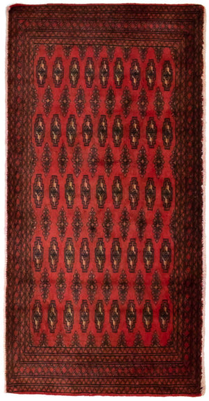Turkaman-tæppe - 130 x 60 cm - rød
