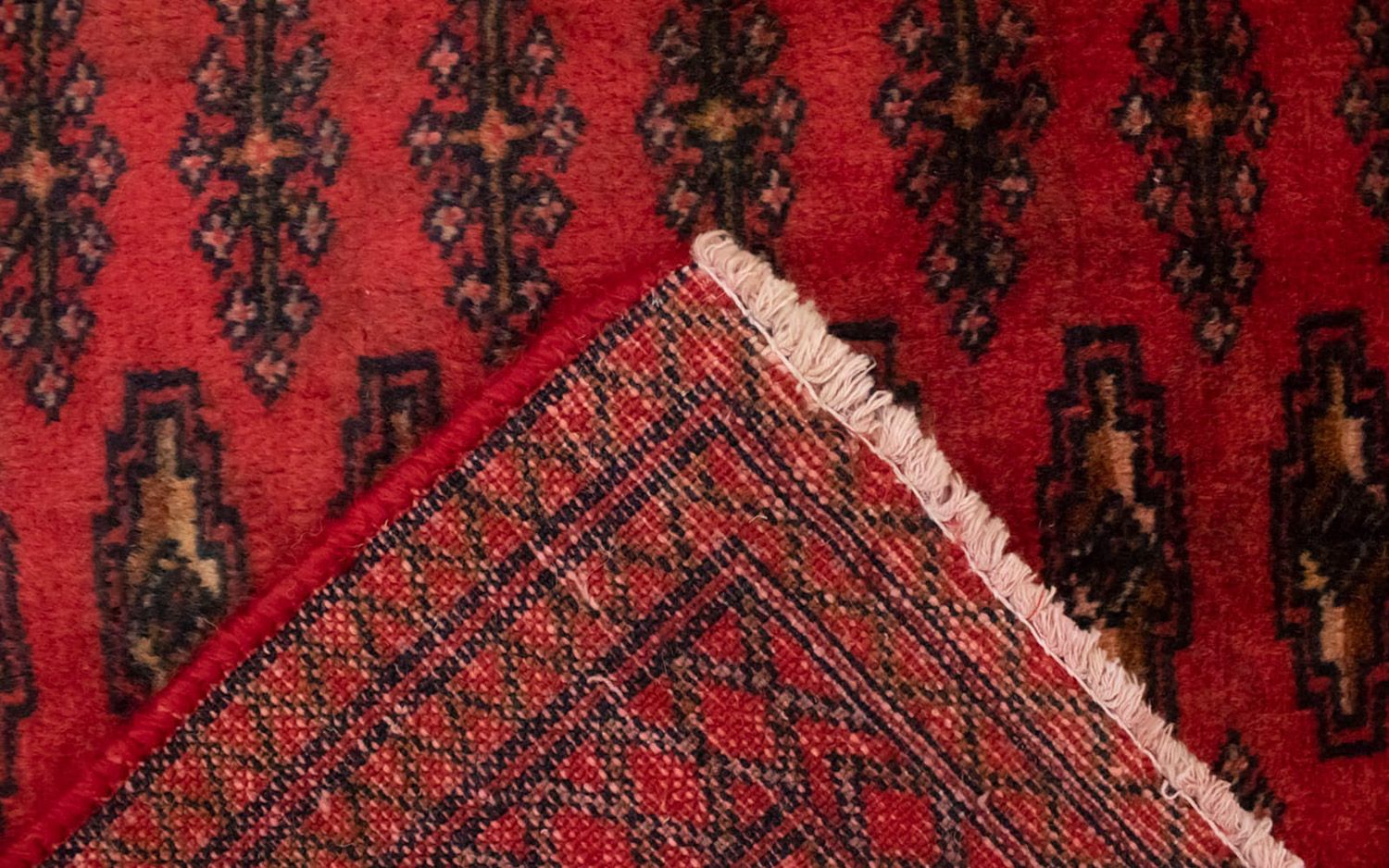 Turkaman-tæppe - 130 x 60 cm - rød