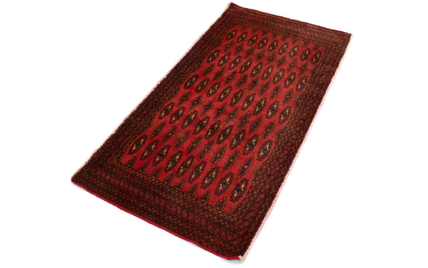Turkaman-tæppe - 130 x 60 cm - rød