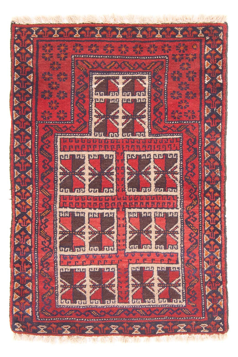 Baluch-tæppe - Bøn tæppe - 127 x 80 cm - rød