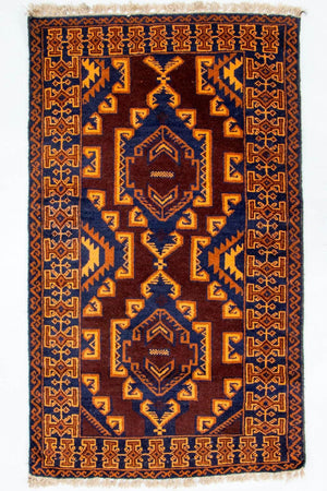 Baluch-tæppe - 140 x 83 cm - flerfarvet