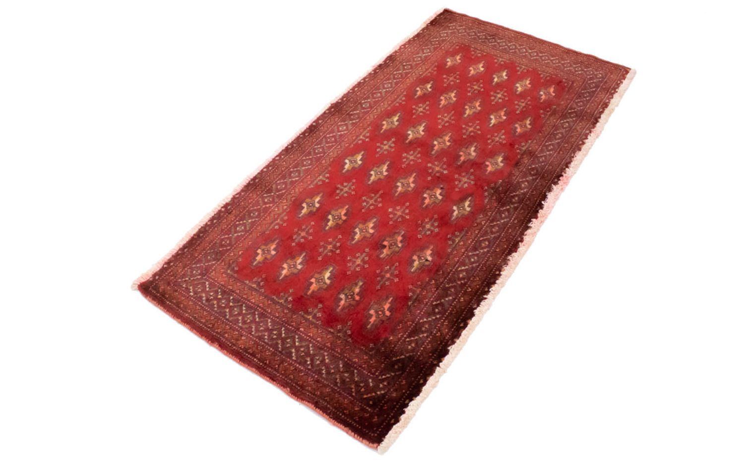Turkaman-tæppe - 130 x 60 cm - rød