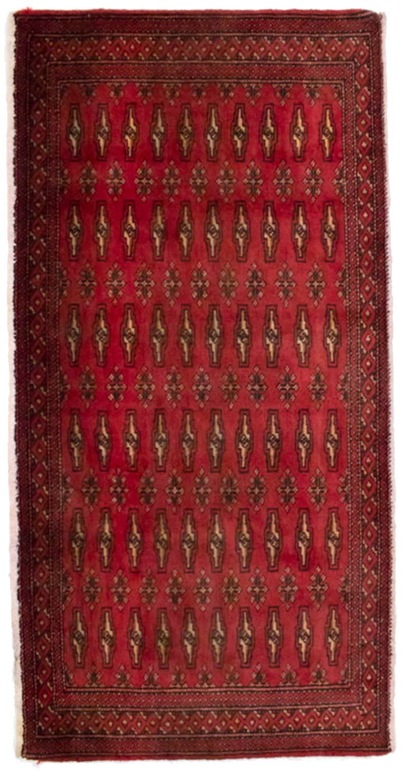 Turkaman-tæppe - 130 x 60 cm - rød