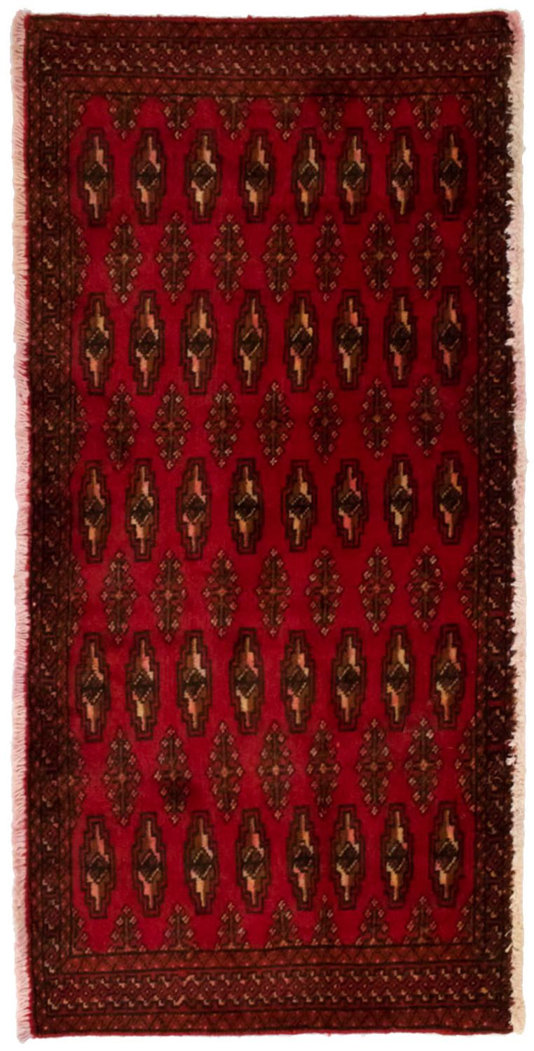 Turkaman-tæppe - 130 x 60 cm - rød
