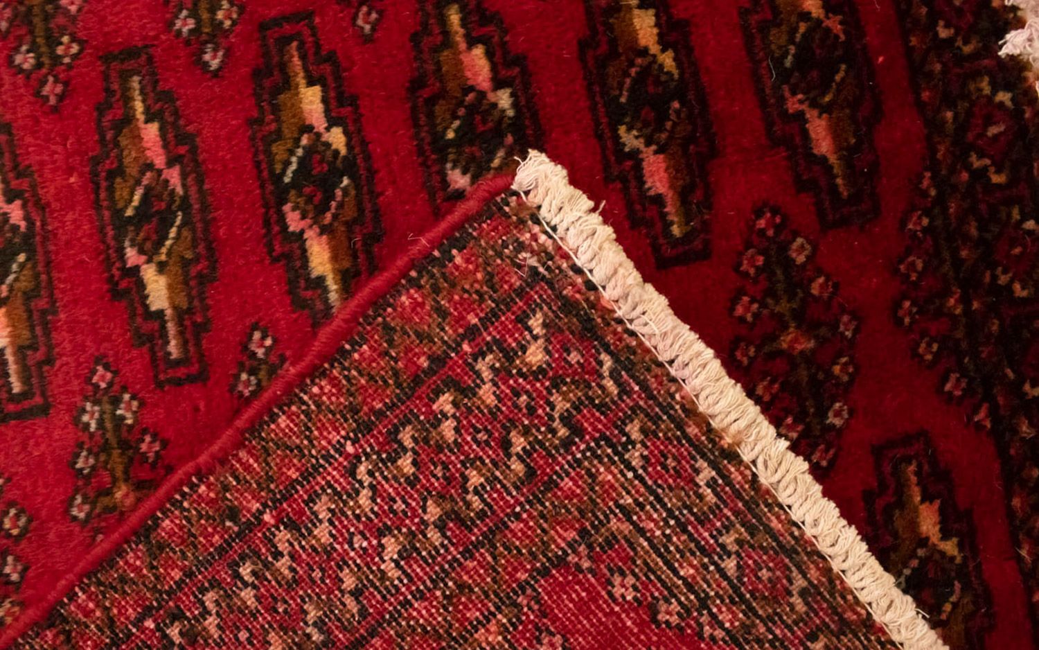Turkaman-tæppe - 130 x 60 cm - rød