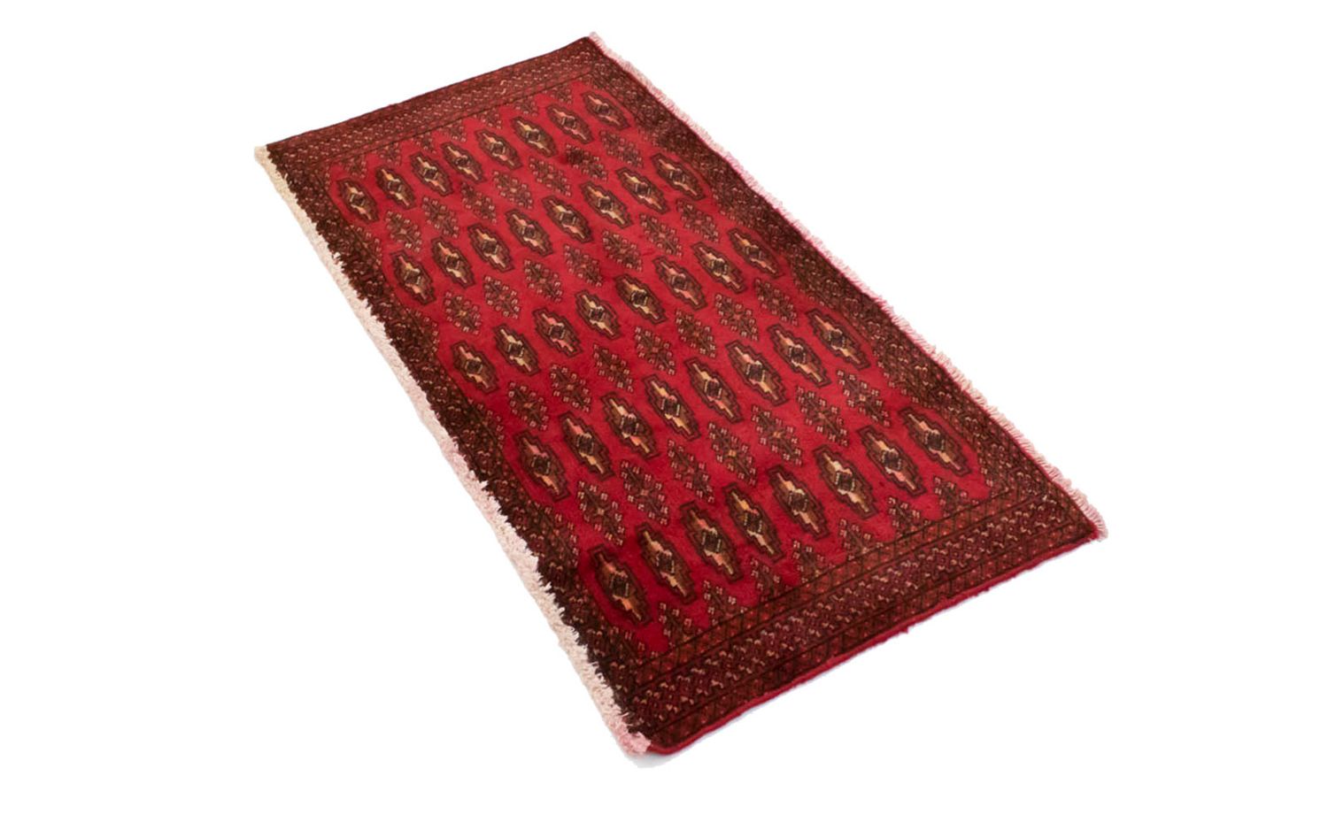 Turkaman-tæppe - 130 x 60 cm - rød