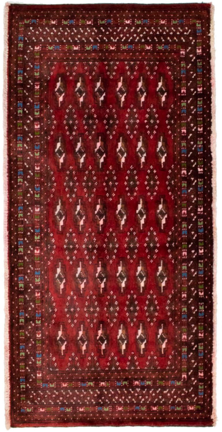 Turkaman-tæppe - 130 x 60 cm - rød