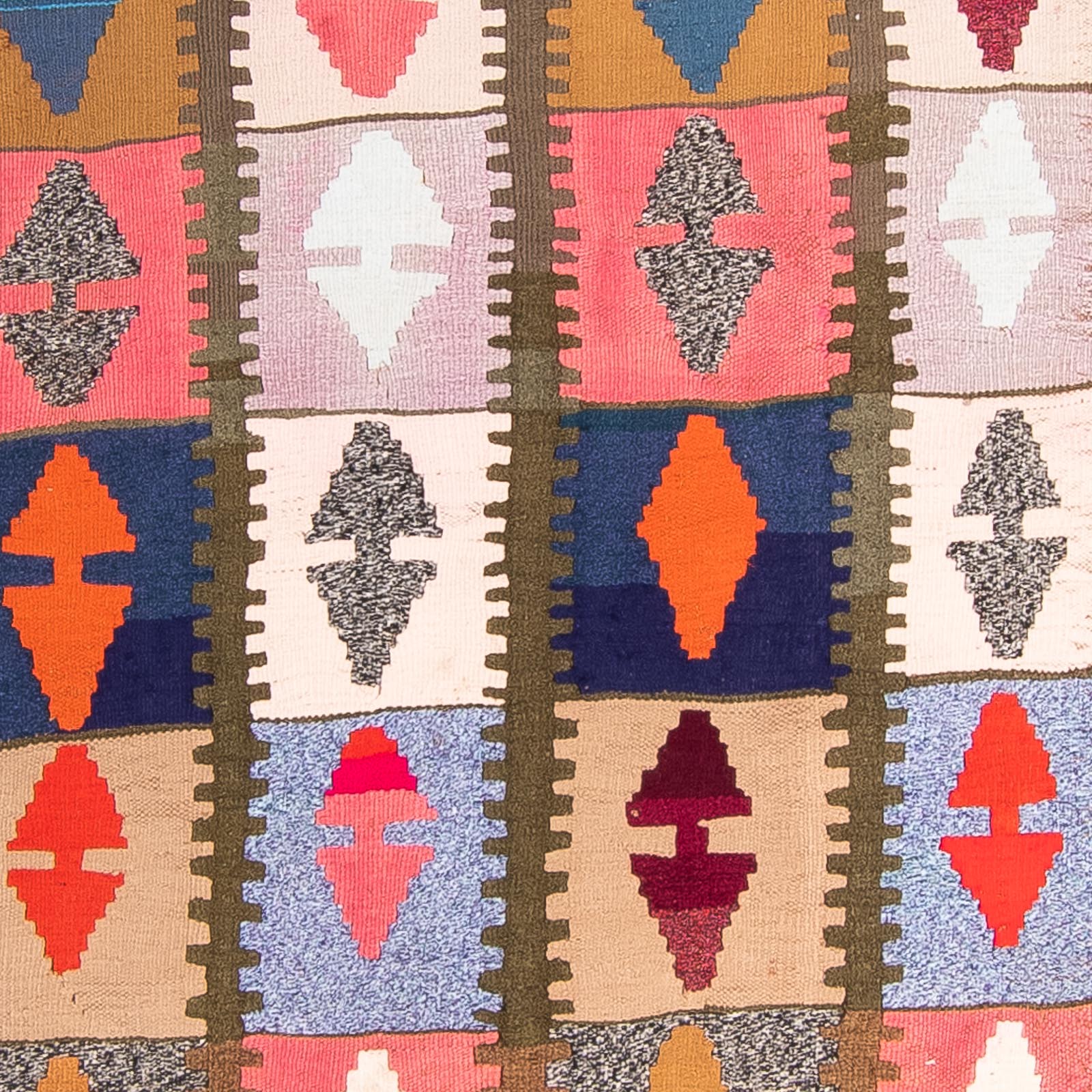 Løber Kelim-tæppe - gammelt - 345 x 122 cm - flerfarvet