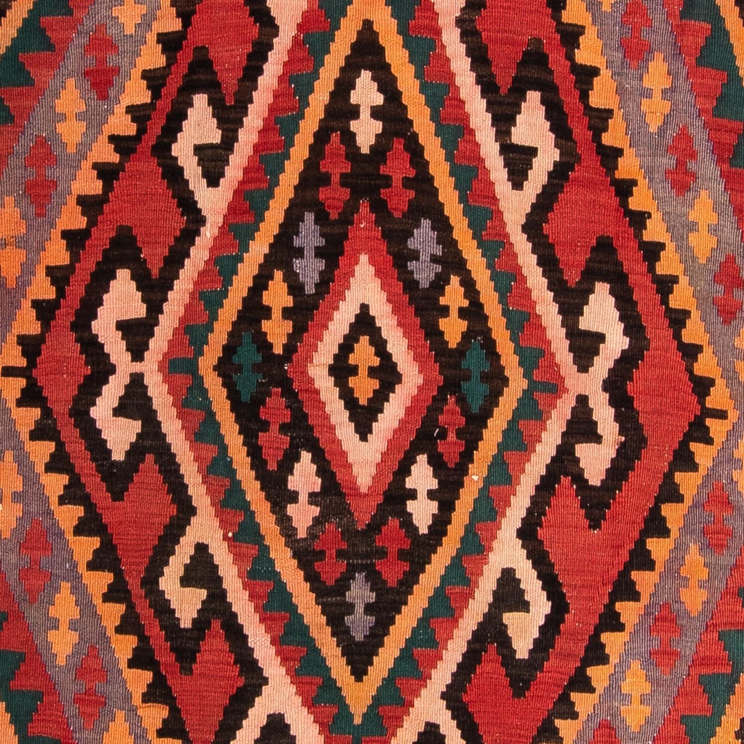 Kelim-tæppe - gammelt - 307 x 188 cm - flerfarvet