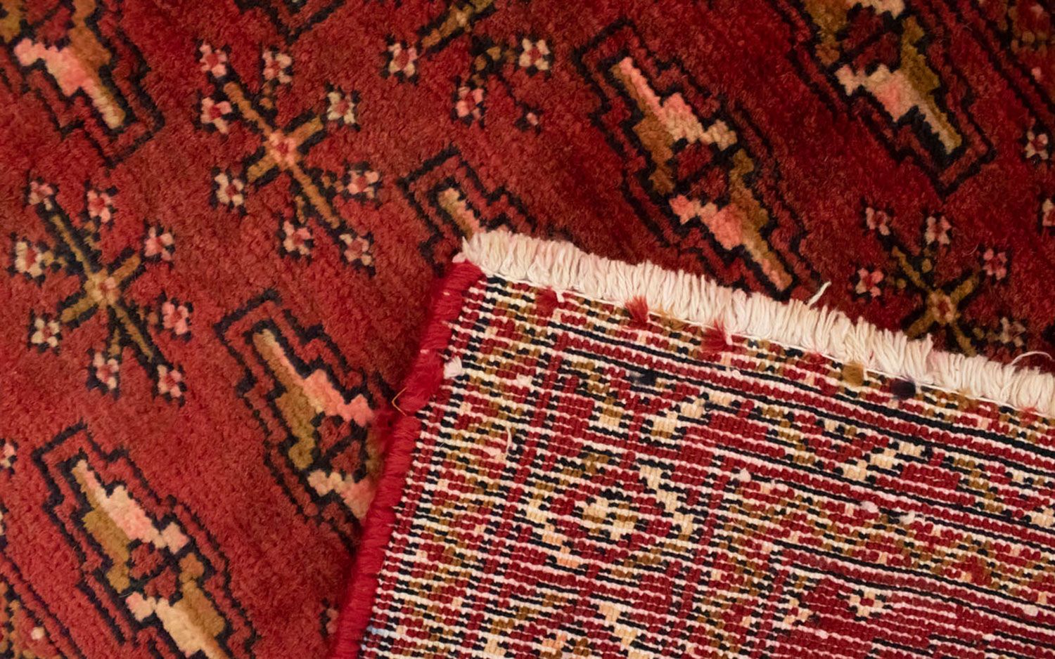 Turkaman-tæppe - 130 x 60 cm - rød