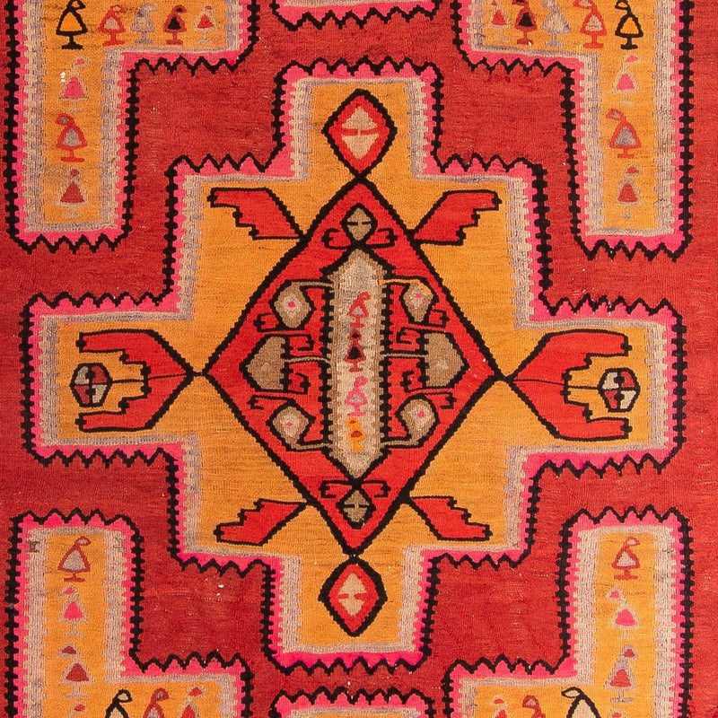 Kelim-tæppe - gammelt - 350 x 190 cm - flerfarvet