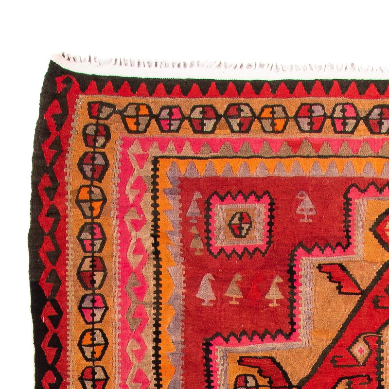Kelim-tæppe - gammelt - 350 x 190 cm - flerfarvet