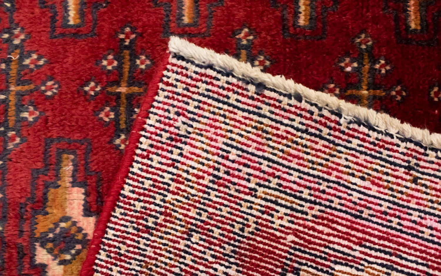 Turkaman-tæppe - 130 x 60 cm - rød