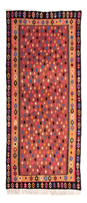 Løber Kelim-tæppe - gammelt - 330 x 145 cm - flerfarvet