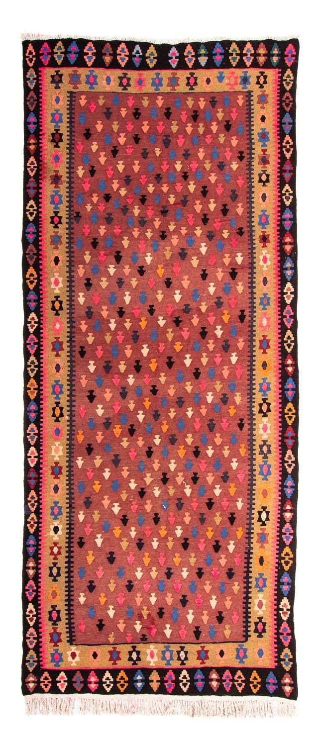 Løber Kelim-tæppe - gammelt - 330 x 145 cm - flerfarvet