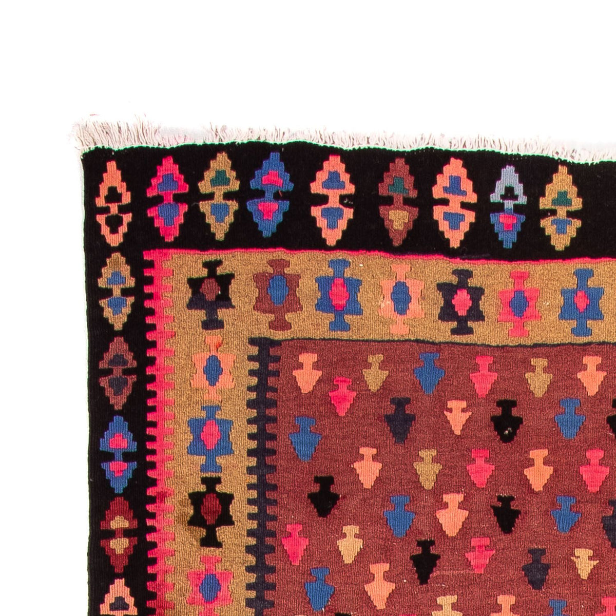 Løber Kelim-tæppe - gammelt - 330 x 145 cm - flerfarvet