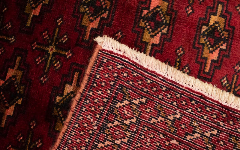 Turkaman-tæppe - 130 x 60 cm - rød