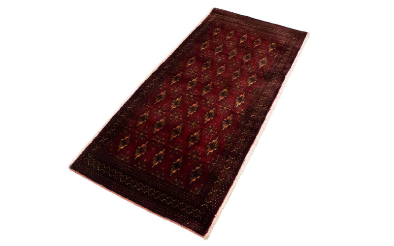 Turkaman-tæppe - 130 x 60 cm - rød