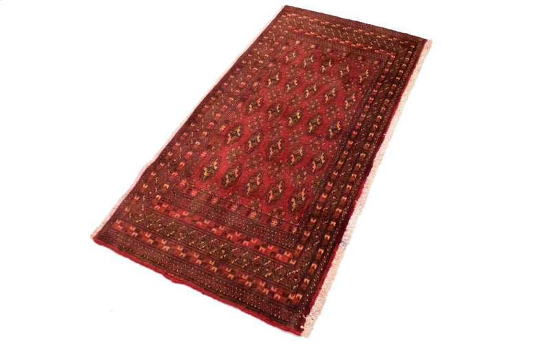 Turkaman-tæppe - 130 x 60 cm - rød