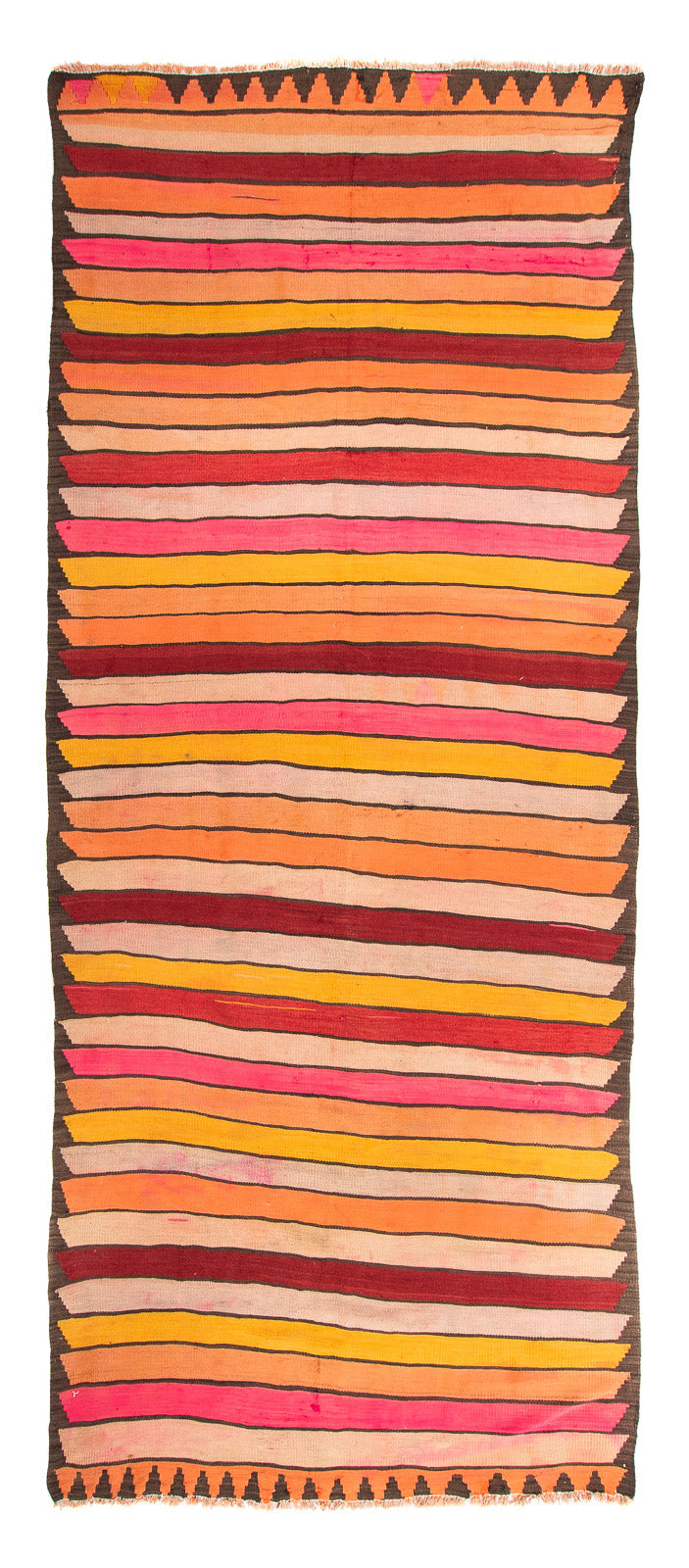 Løber Kelim-tæppe - gammelt - 370 x 160 cm - flerfarvet