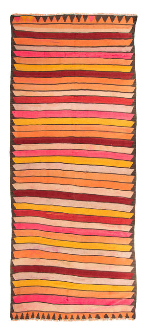 Løber Kelim-tæppe - gammelt - 370 x 160 cm - flerfarvet