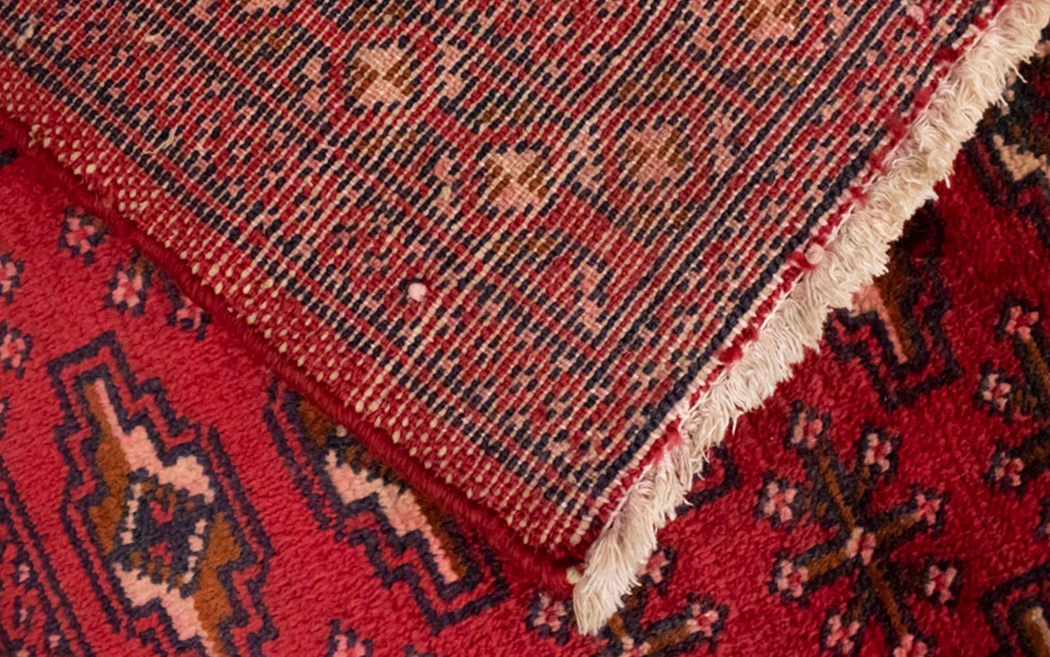 Turkaman-tæppe - 130 x 60 cm - rød