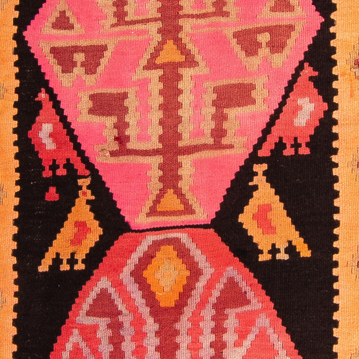 Løber Kelim-tæppe - gammelt - 265 x 110 cm - flerfarvet