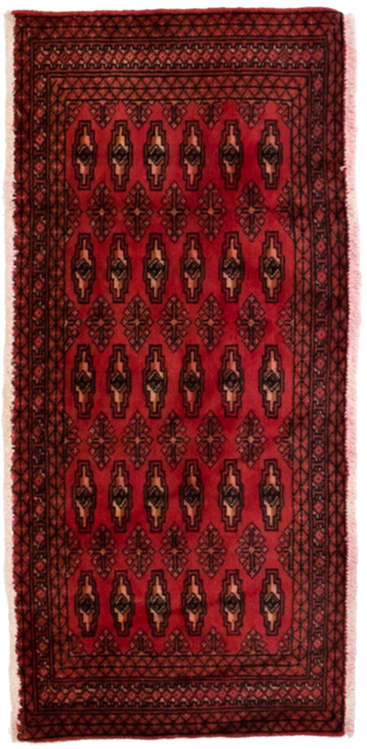 Turkaman-tæppe - 130 x 60 cm - rød