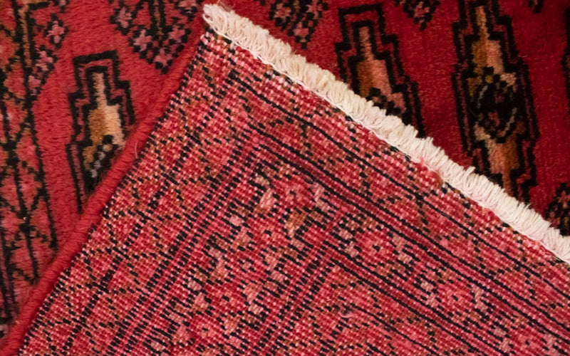 Turkaman-tæppe - 130 x 60 cm - rød